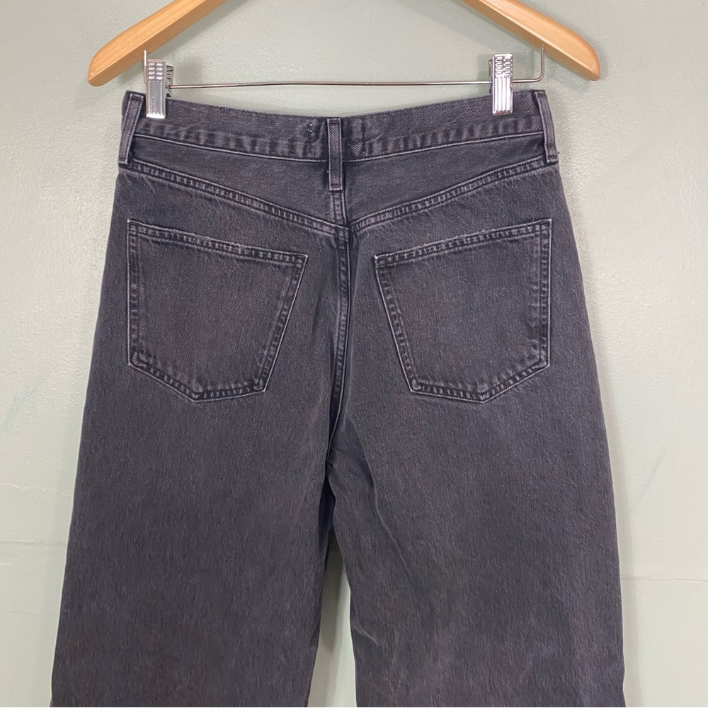 Agolde‎ Dame High Rise Wide Leg Jeans In Hitch Black Size 28 - Picture 10 of 11